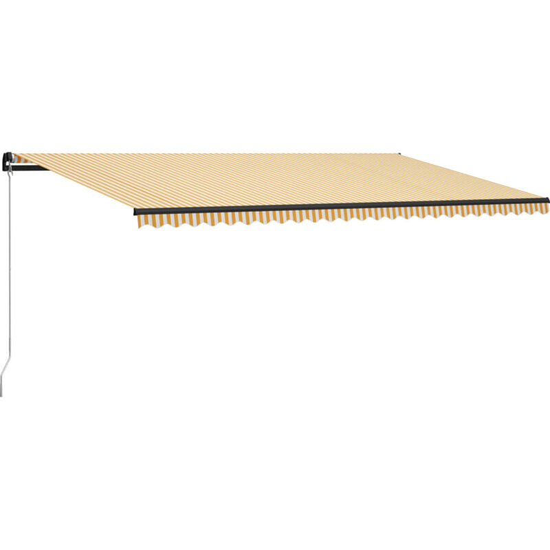 

Toldo manual retráctil amarillo y blanco 600x300 cm - Amarillo - Vidaxl