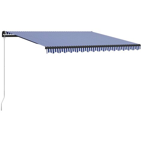 Toldo manual retráctil azul y 450x300 cm