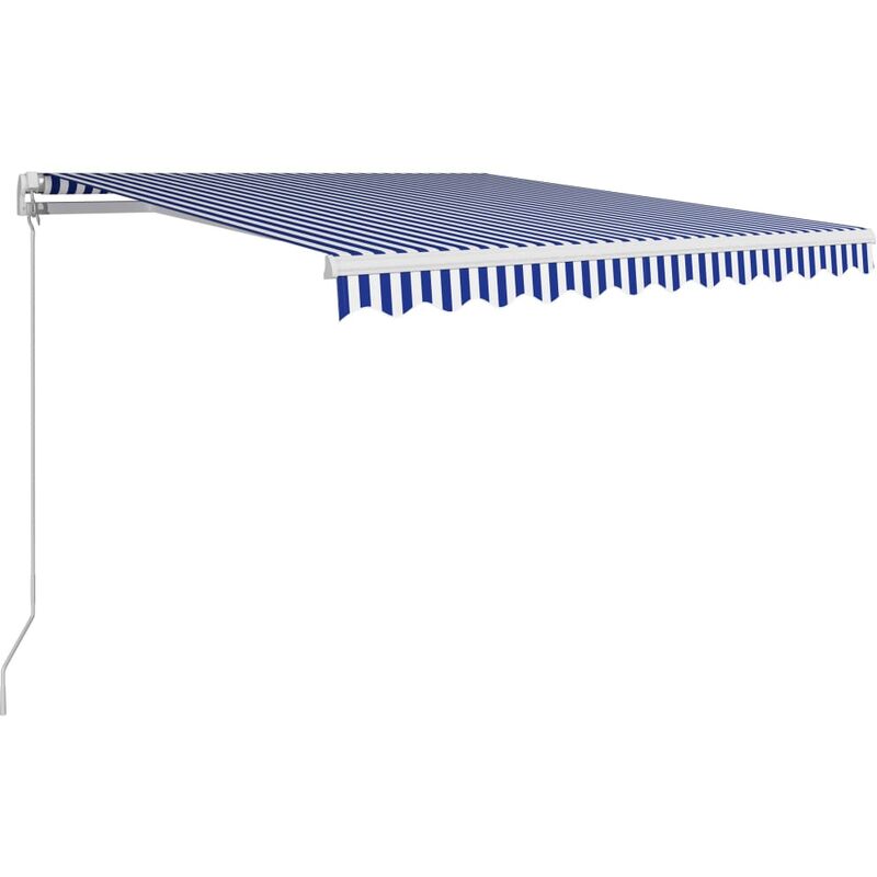 

vidaXL Toldo manual retráctil azul y blanco 300x250 cm - Azul