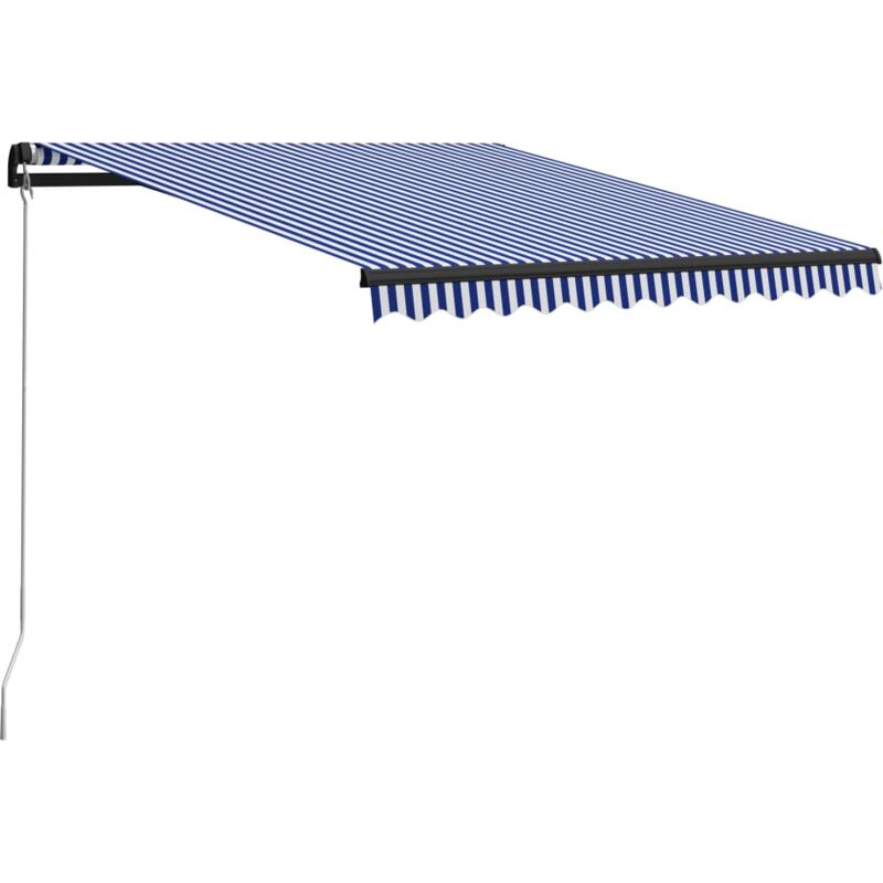 

Toldo manual retráctil azul y blanco 300x250 cm - Azul - Vidaxl