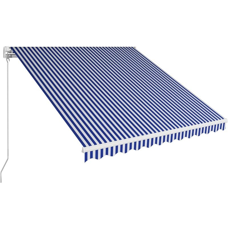 

Toldo manual retractil azul y blanco 350x250 cm