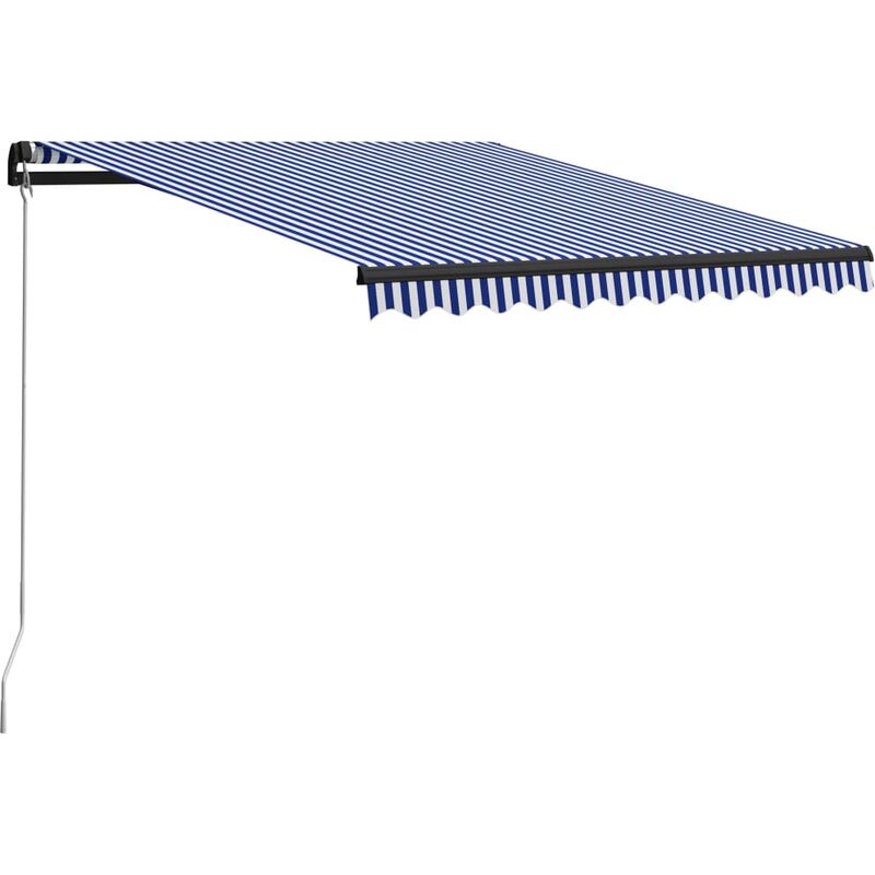

Toldo manual retráctil azul y blanco 350x250 cm