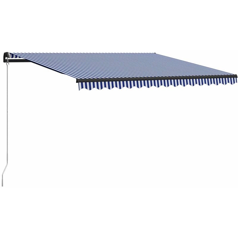 

Toldo manual retráctil azul y blanco 450x300 cm
