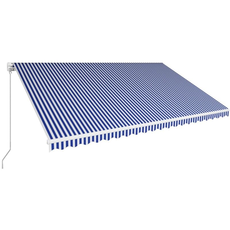 

Toldo manual retráctil azul y blanco 500x300 cm - Azul - Vidaxl