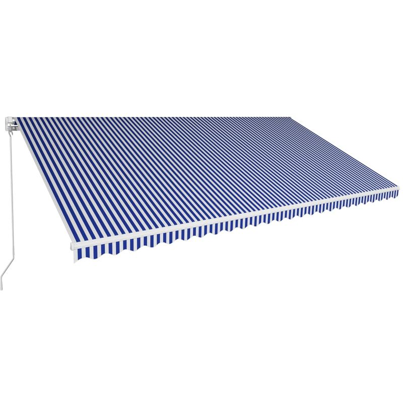 

Toldo manual retractil azul y blanco 600x300 cm