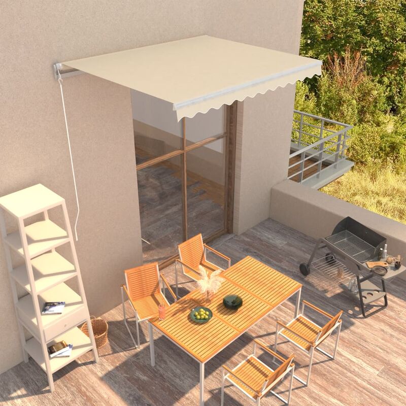 

Toldo manual retráctil color crema 300x250 cm