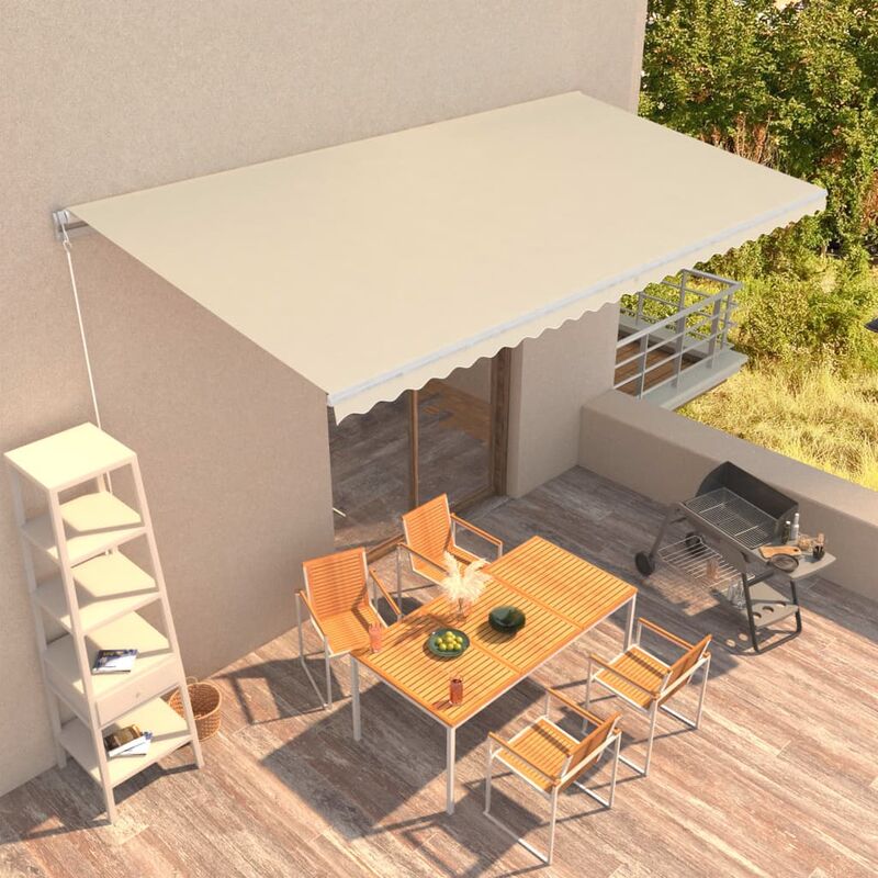 

Toldo manual retráctil color crema 600x300 cm