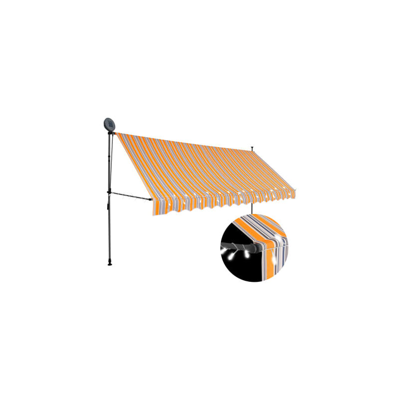 

Toldo manual retractil con LED amarillo y azul 400 cm