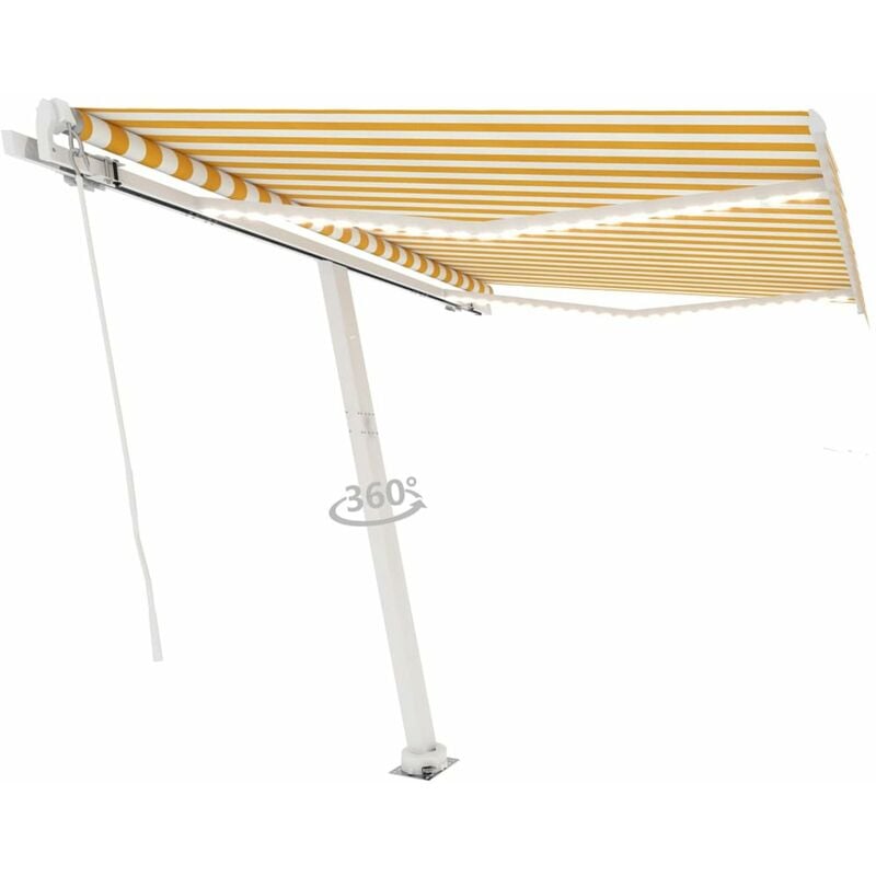 

Toldo manual retractil con LED amarillo y blanco 350x250 cm