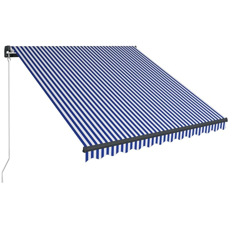 

Toldo manual retractil con LED azul y blanco 350x250 cm