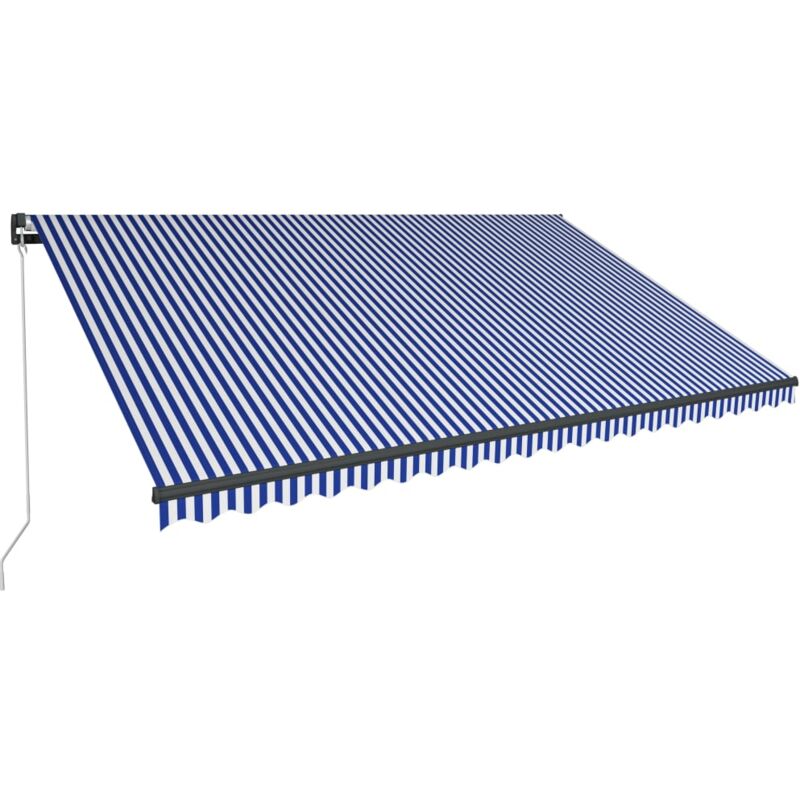

Toldo manual retráctil con LED azul y blanco 500x300 cm - Azul - Vidaxl