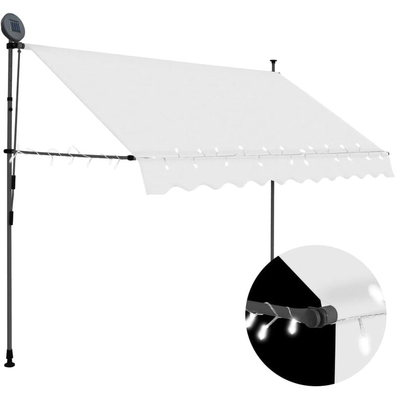 

Toldo manual retráctil con LED color crema 300 cm