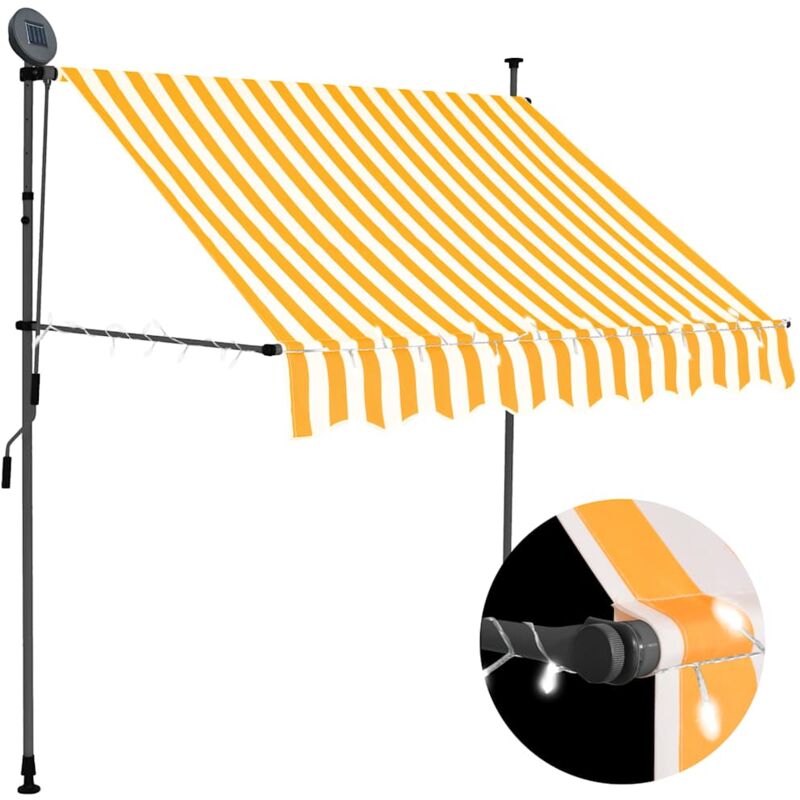

Toldo Manual Retráctil con LED Blanco y Naranja 200 cm - Multicolor - Vidaxl