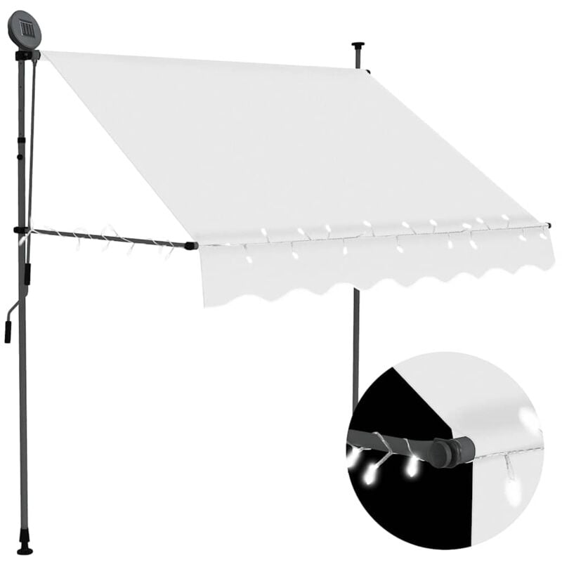 

Toldo Manual Retráctil con LED Crema 200 cm - Crema - Vidaxl