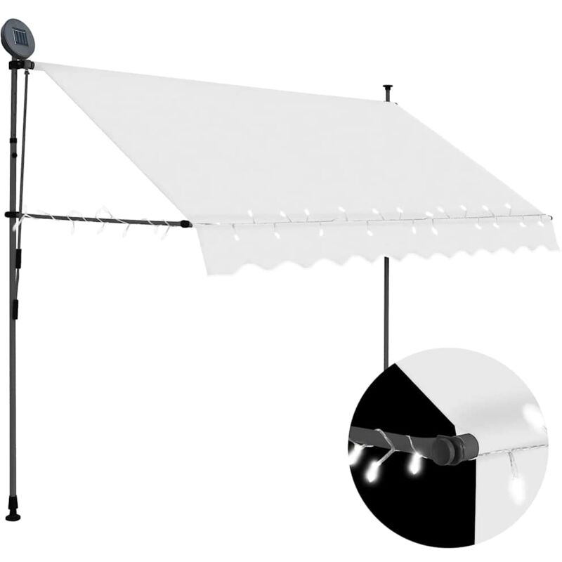 

Toldo Manual Retráctil con LED Crema 300 cm - Crema - Vidaxl
