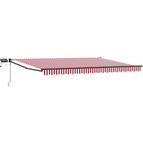 Toldo manual retráctil con LEDs 4,5 x 3 m