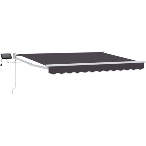 Toldo manual retráctil con LEDs Antracita y  2,5 x 2 m