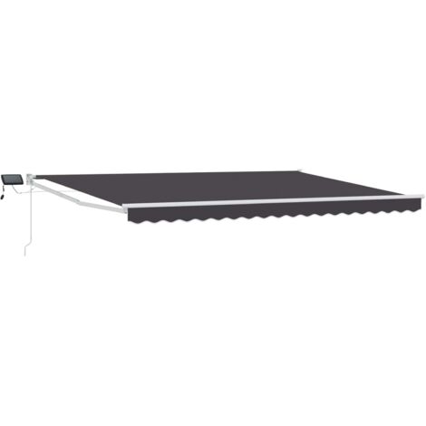 Toldo manual retráctil con LEDs Antracita y  4 x 3 m