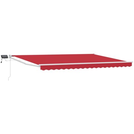 Toldo manual retráctil con LEDs Rojo y  4 x 3 m