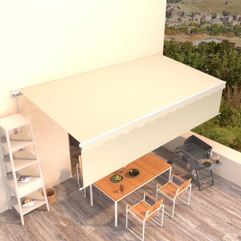

Toldo manual retráctil con persiana 6x3 m crema