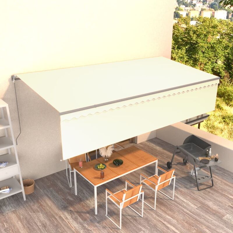 

Toldo manual retráctil con persiana 6x3 m crema