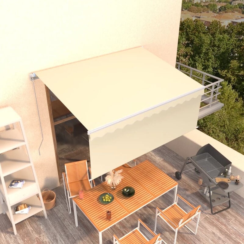 

Toldo manual retractil con persiana color crema 3x2,5m