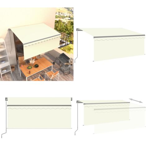 Toldo manual retráctil con persiana color crema 3x2,5m - Toldo exterior - Persiana
