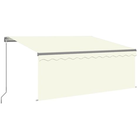 Toldo manual retráctil con persiana color crema 3x2,5m vidaXL