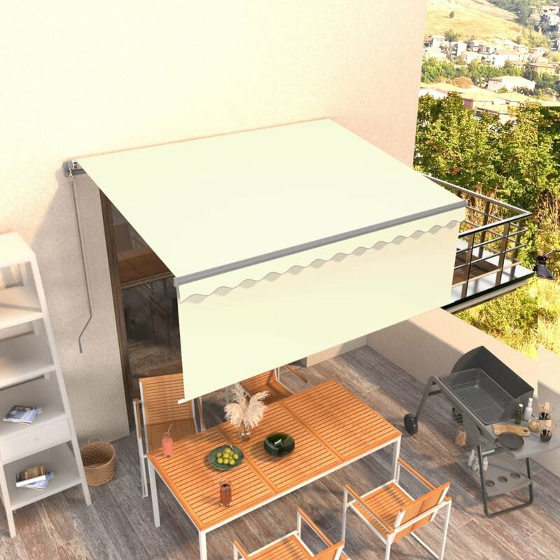 

Toldo manual retractil con persiana crema 3,5x2,5m
