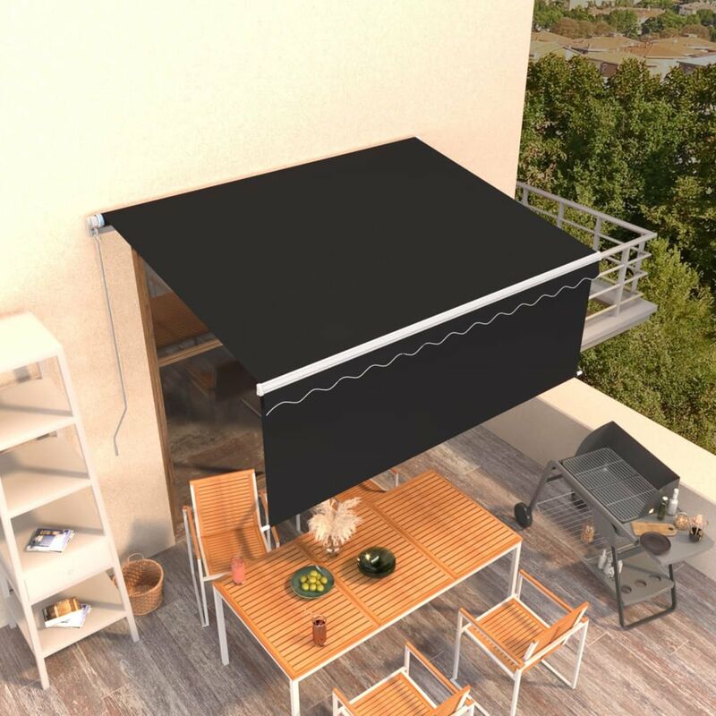 

Toldo manual retractil con persiana gris antracita 3x2,5m