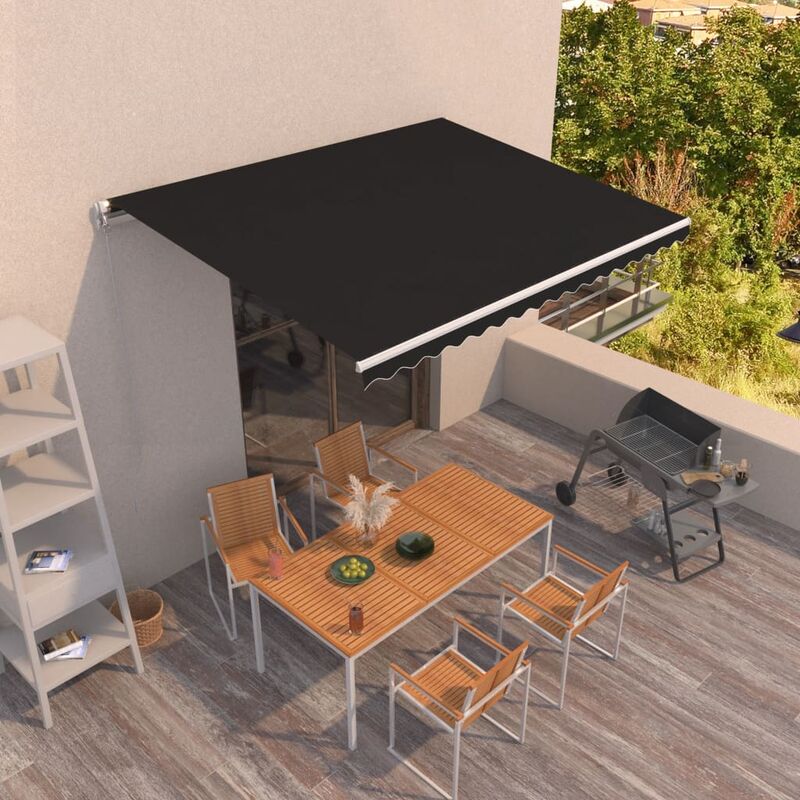 

Toldo manual retráctil gris antracita 450x350 cm