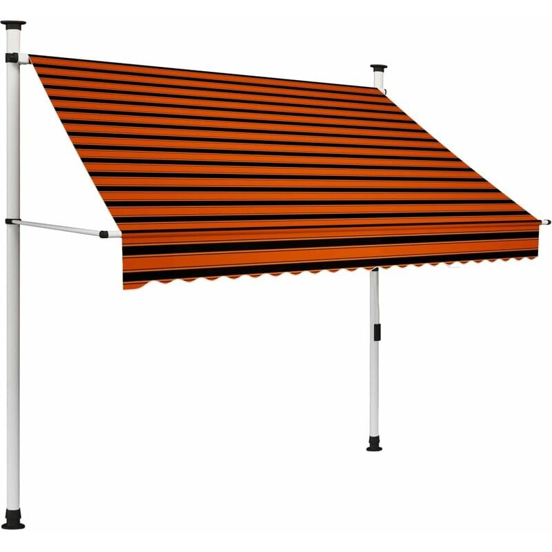 

Toldo manual retractil naranja y marron 200 cm