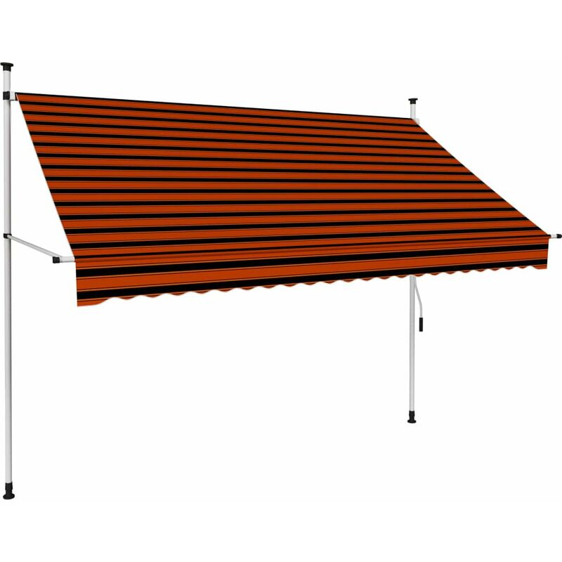 

Toldo manual retractil naranja y marron 250 cm