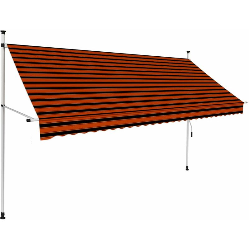 

Toldo manual retractil naranja y marron 300 cm