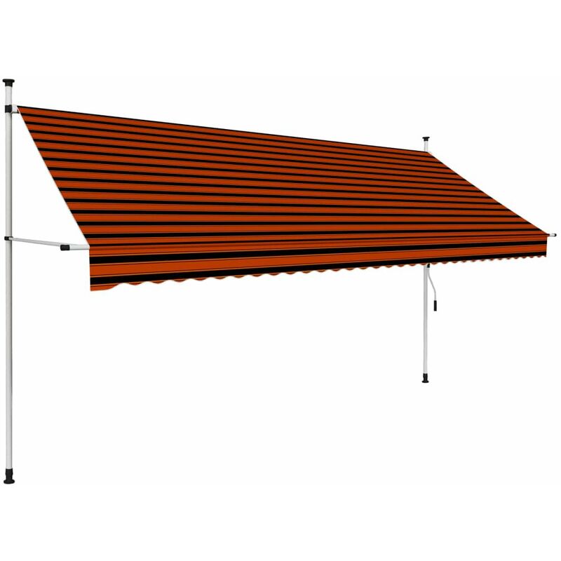 

Toldo manual retractil naranja y marron 350 cm