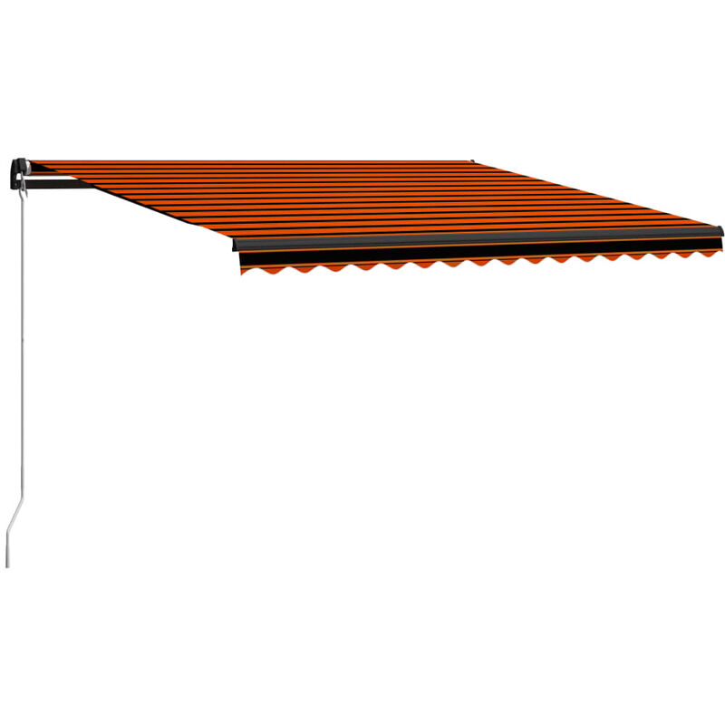 

Toldo manual retráctil naranja y marrón 400x300 cm