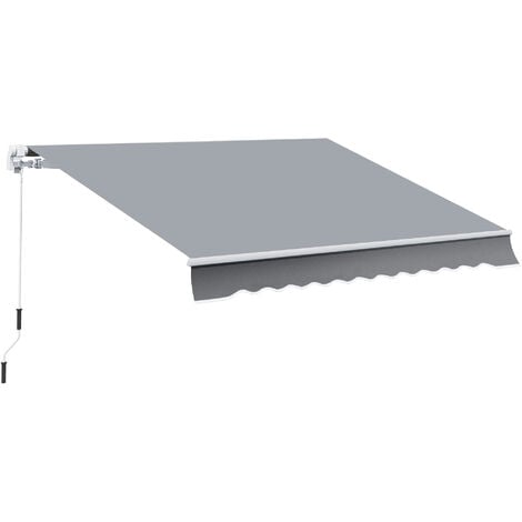 Toldo Manual Retráctil Plegable con Manivela 295x245 cm Toldo Enrollable Aluminio Protección Solar para Ventanas Puertas Balcón Terraza Exterior
