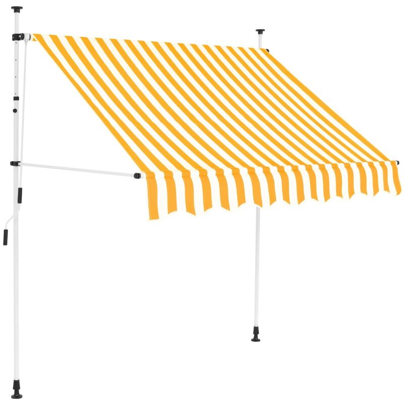 

Toldo manual retráctil 150 cm amarillo y blanco a rayas - Amarillo