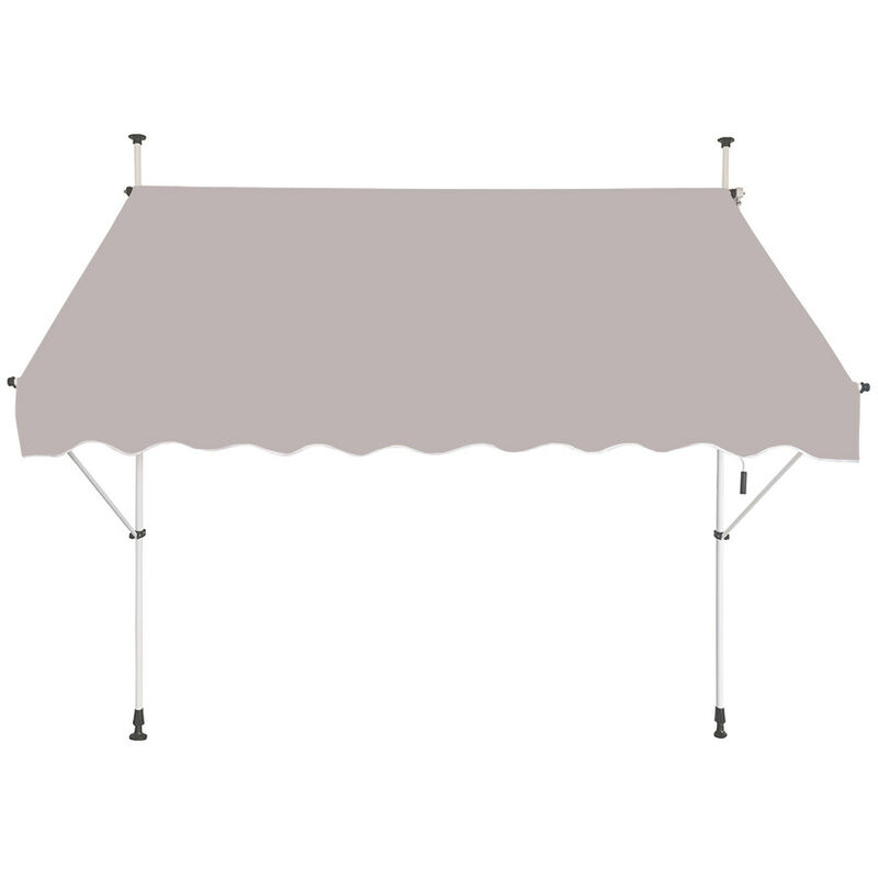 

Toldo manual retráctil 2.5m - Toldo de terraza en acero poliéster impermeable sin taladrar - Ventana / terraza / balcón / jardín beige 2.5 x 2 x 1,2 m