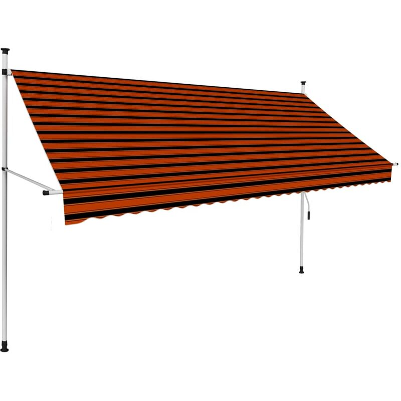 

Toldo manual retráctil naranja y marrón 300 cm - Multicolor