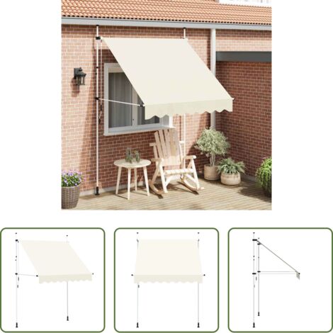 Toldo manual -  Toldo retráctil de operación manual 200 cm crema