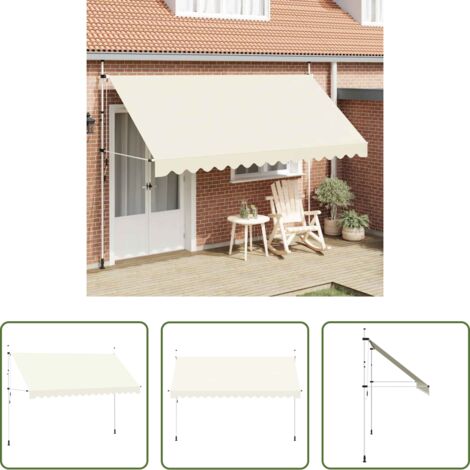 Toldo manual -  Toldo retráctil de operación manual 400 cm crema