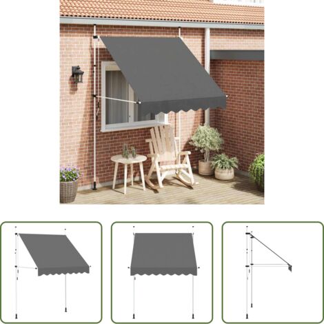 Toldo manual -  Toldo retráctil de operación manual antracita 200 cm