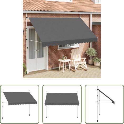 Toldo manual -  Toldo retráctil de operación manual antracita 350 cm