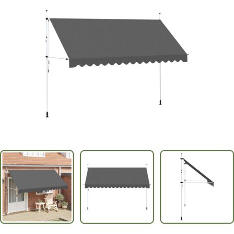 Toldo manual -  Toldo retráctil de operación manual antracita 400 cm