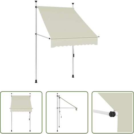 Toldo manual -  Toldo retráctil de operación manual color crema 100 cm
