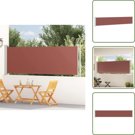 Toldo marrón - vidaXL Toldo lateral retráctil de jardín marrón 117x600 cm - Toldo para terraza
