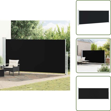 Toldo negro - vidaXL Toldo lateral retráctil de jardín negro 180x500 cm - Toldo de terraza