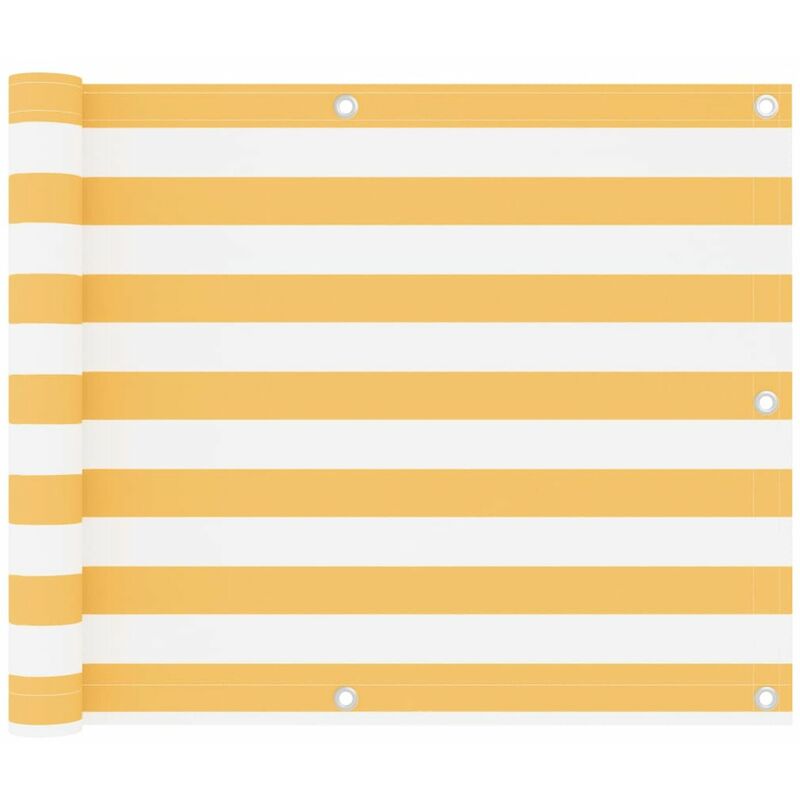 

Toldo para balcon tela oxford blanco y amarillo 75x500 cm