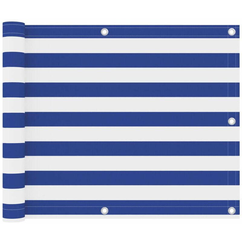 

Toldo para balcon tela oxford blanco y azul 75x600 cm